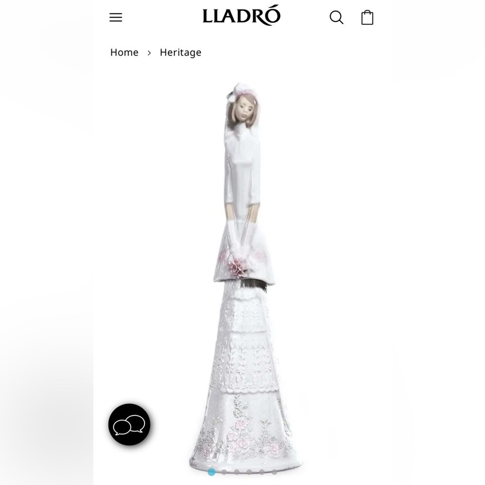 Lladro Vintage Bridal gift bell porcelain figurine